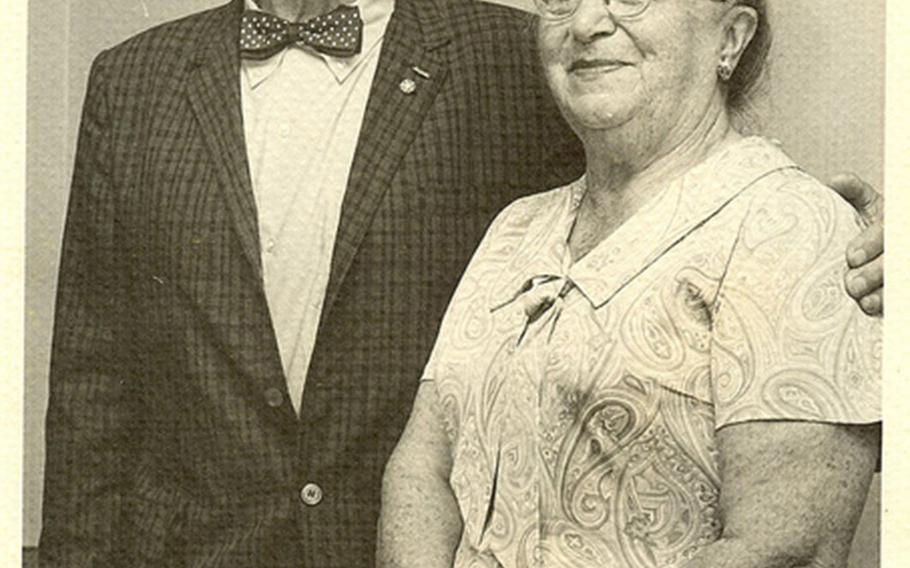 Photo of William and Bertha Shemin on their wedding anniversary, 1950s.