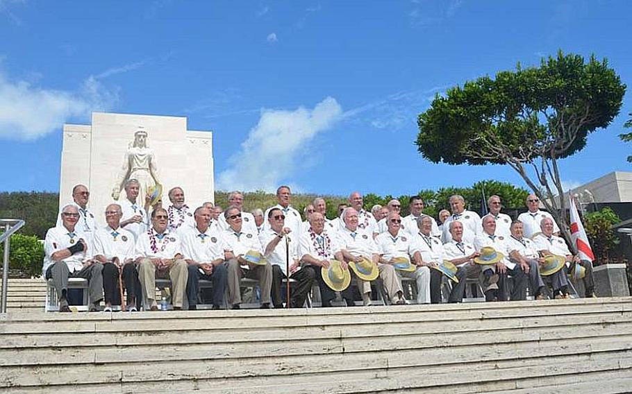 Fifty-two of the nation's 81 living Medal of Honor recipients gather at the National Cemetery of the Pacific in Honolulu on Oct. 3, 2012,  for a stone memorial dedication to recipients buried there. Organizers say the group is probably the largest ever gathering of living Medal of Honor recipients.
