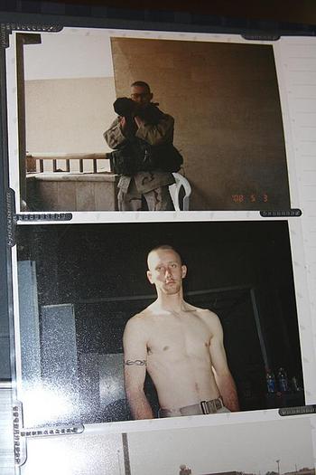 Bobby Lisek, shown in photos taken in Iraq in early 2004.