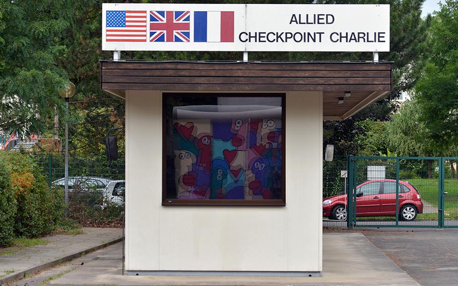 The final Checkpoint Charlie guardhouse stands at the Allied Museum in Berlin. It was used from 1986 until it was removed on June 22, 1990.