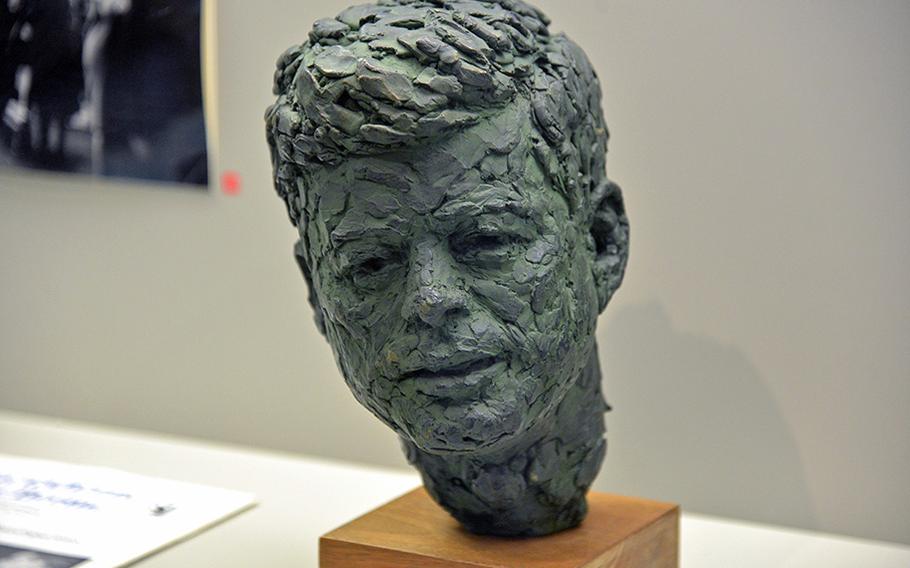 A bust of President John F. Kennedy is among the items exhibited at the Allied Museum in Berlin.
