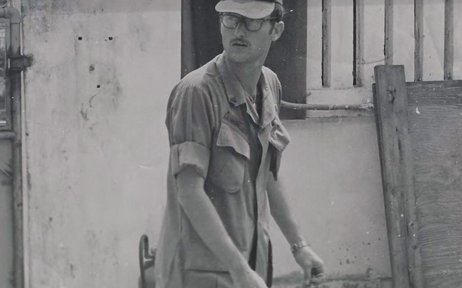 As described by Bob Baker: "This is one of the very few pictures I have of myself in Da Nang, Viet Nam, 1972.  This picture was taken in the unit compound of the 1st MI Battalion (Prov) (re-designated 571st MI Detachment in the Spring of 1972), 525 MI Group."
