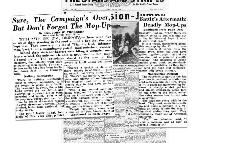 Stars and Stripes front page for June 22, 1945 - Pacific Edition