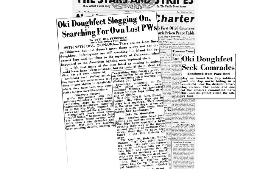 Stars and Stripes frontpage for June 27, 1945 - Pacific edition