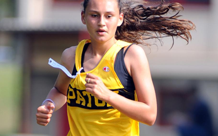 Patch sophomore Katherine Castro, seen here at a race in Wiesbaden last season, returns to defend her DODDS-Europe cross country title.