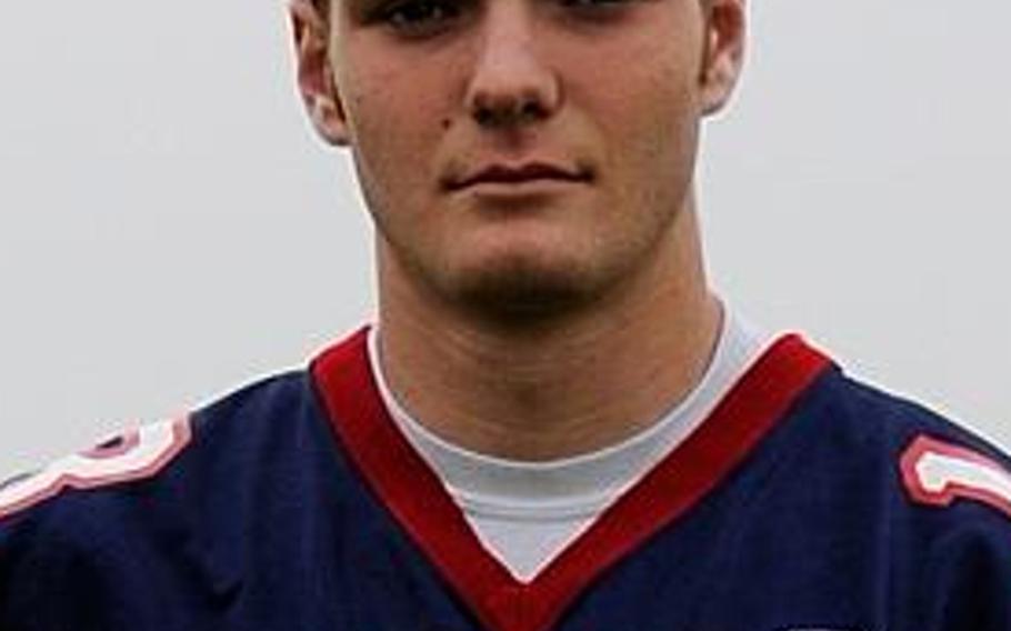 Kyle Edgar, a 6-0, 170-pound sophomore running back, carried the ball 16 times for 226 yards and three touchdowns Saturday to help the undefeated Barons close out their regular season with a victory over Baumholder.