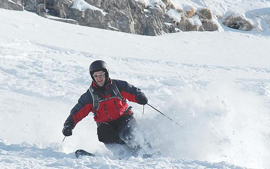 A skier takes on a black run at Avoiaz in the French Portes du Soleil.