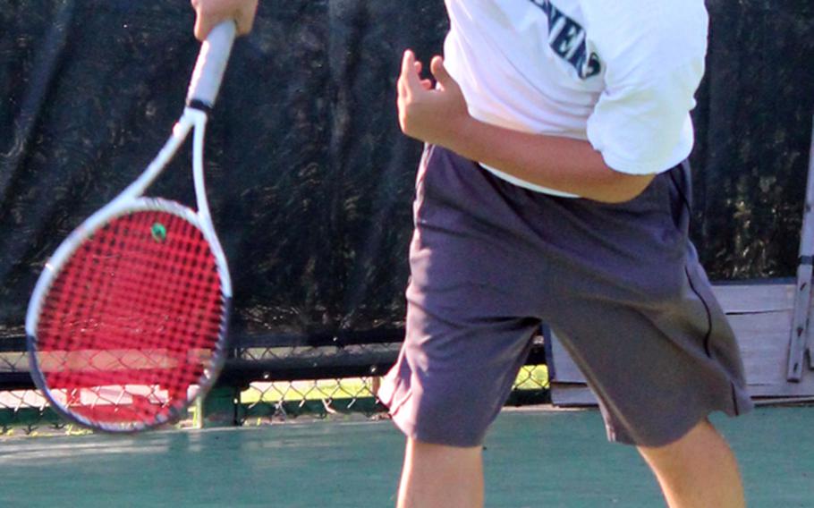 Seoul American Falcons junior boys No. 2 singles seed Aaron Miyagi.