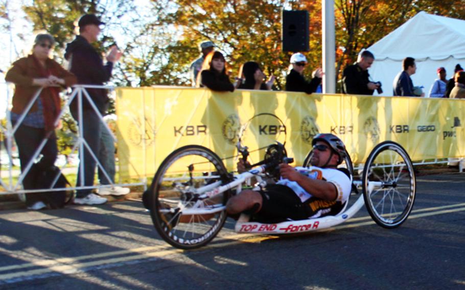 On the course at the Army Ten-Miler.