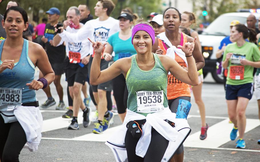 Runners at the Army Ten-Miler in Washington, D.C., on Oct. 9, 2016.