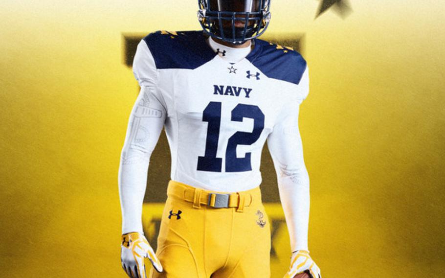 The Naval Academy's Army-Navy uniforms were inspired by the uniforms the team wore in 1963. The uniforms were designed by Under Armour.