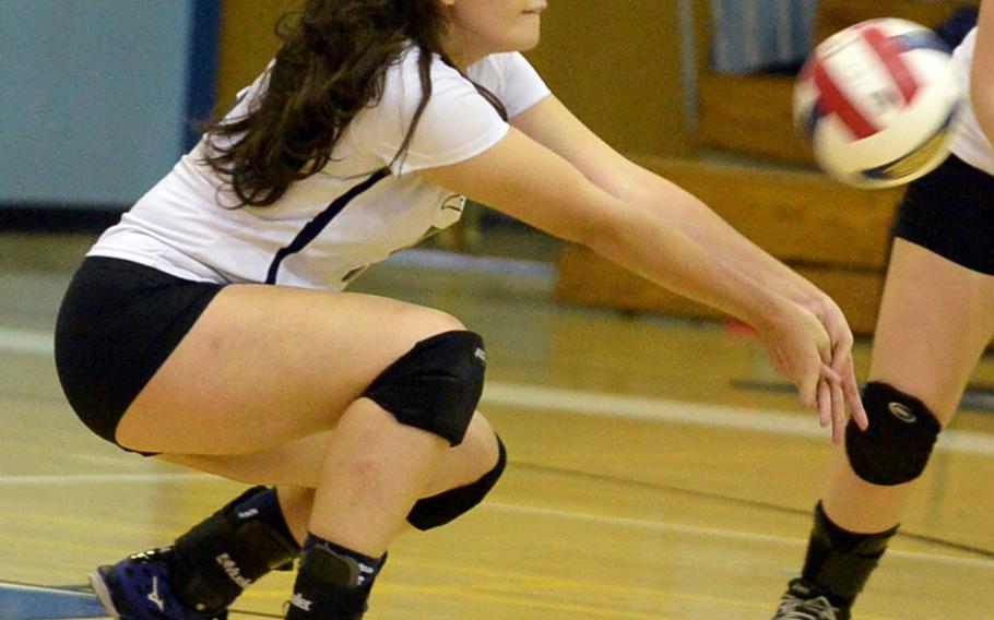 Senior Renee Thompson is a key returner in the middle for Seoul American girls volleyball.