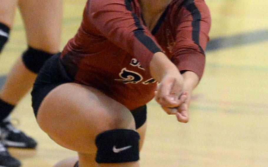 Freshman Alyssa Alvarado may be new to Kubasaki, but she's not new to volleyball, having played youth and club ball in Texas before arriving on Okinawa.