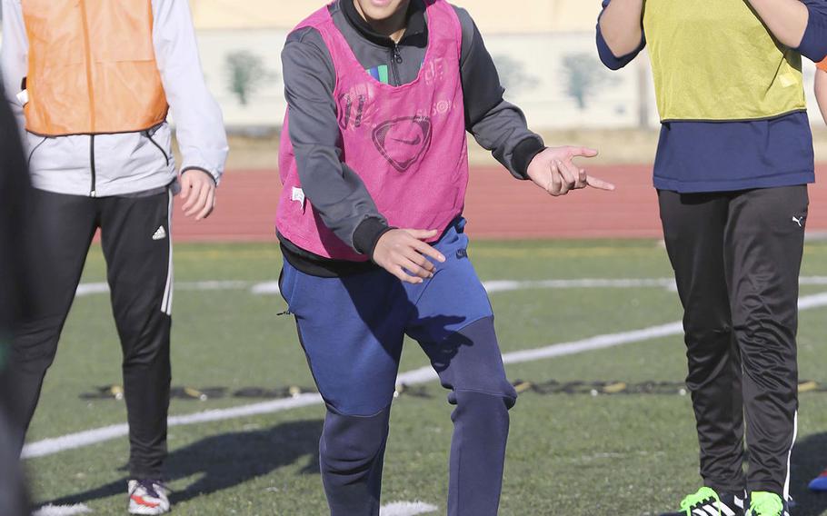 Sophomore Zach Namoca is one of a handful of returing offensive players for Yokota boys soccer.