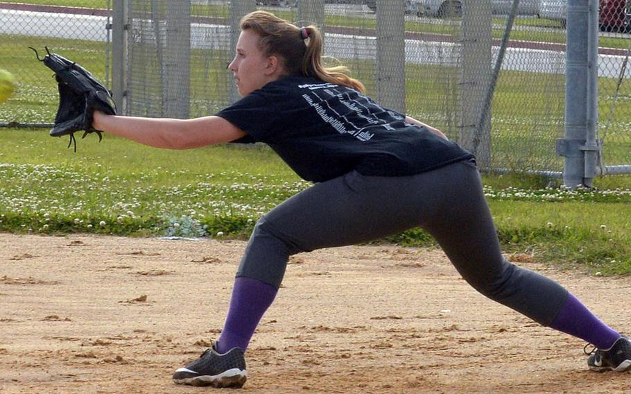 Freshman Jocelyn Powell brings a solid glove and a potent bat to Kubasaki's softball team.