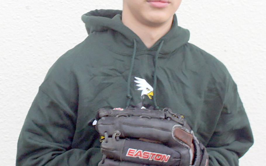 Freshman Douglas Tackney is one of a handful of newcomers to Robert D. Edgren's baseball team. He'll play shortstop and pitch for the Eagles.