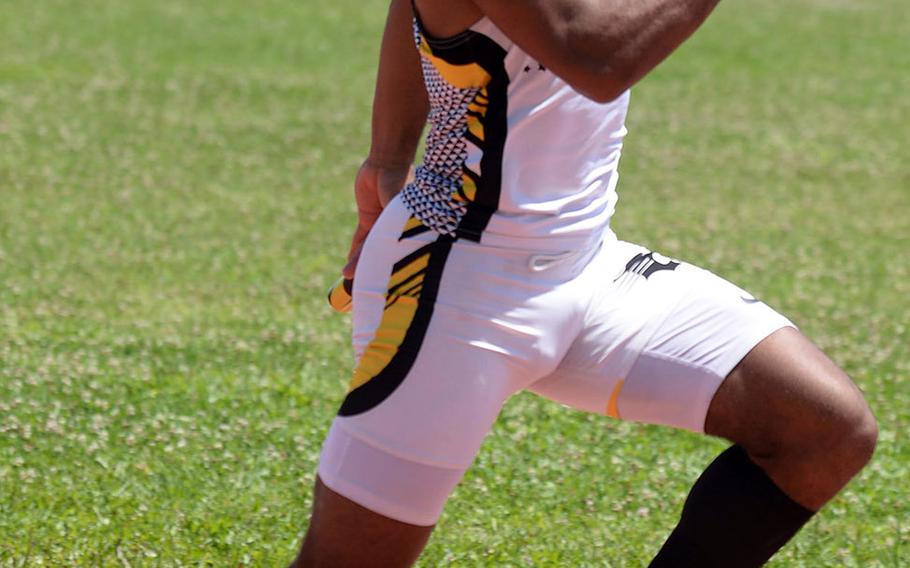 Kadena senior Eric McCarter is third among Pacific 100-meter dash athletes with a time of 11.30.