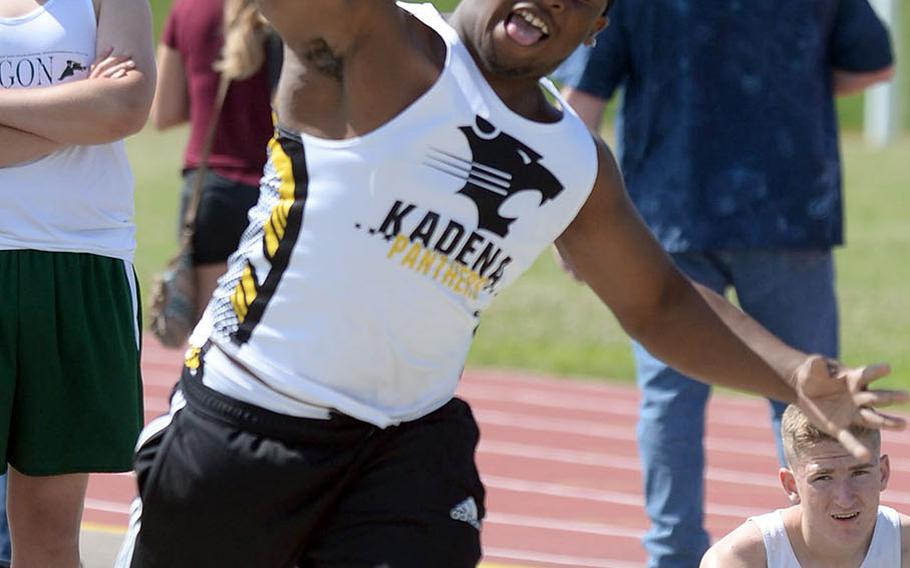 Kadena senior shot-putter Uriah Morris has already thrown 15.15 meters, 04 past the four-year old Far East meet record.