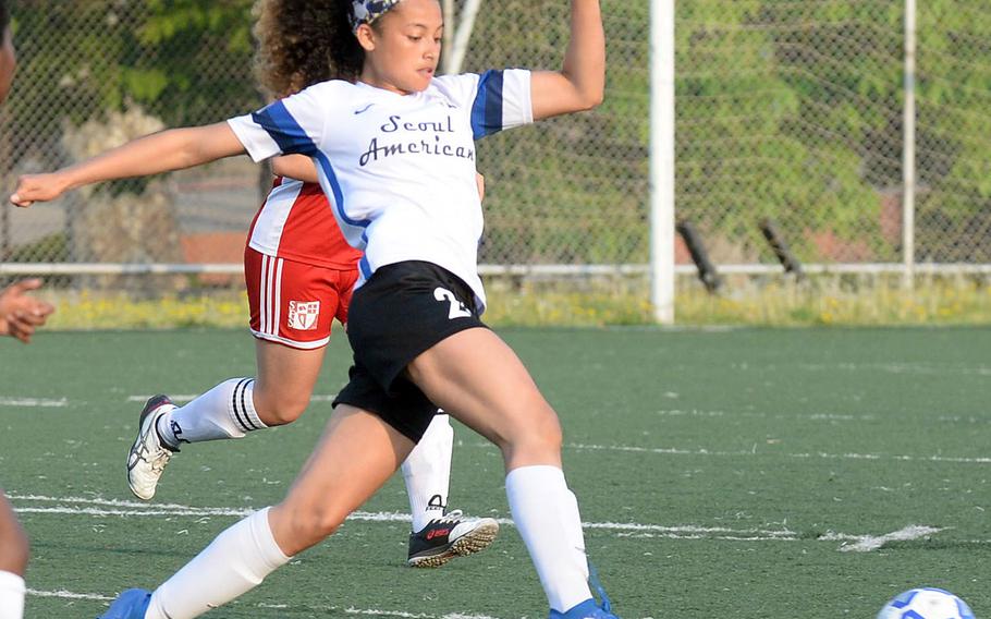 Mya Rolison, a sophomore transfer, paced Seoul American with 17 goals entering Far East Division II. This is the Falcons final tournament before the school closes on June 14.