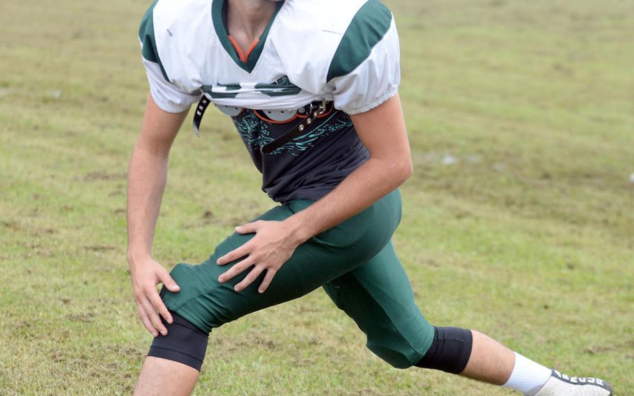 Senior Lucas Kappen, who played in the interior last season, is competing for the quarterback job for a Kubasaki team long on size but short on experienced skills players.