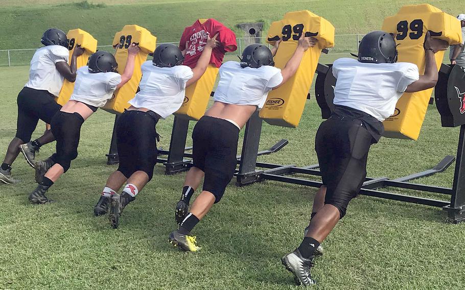 Though three-fifths of the line and 18 seniors graduated, the Panthers have been more agressive and hitting harder in drills than coach Sergio Mendoza says he's seen in years.