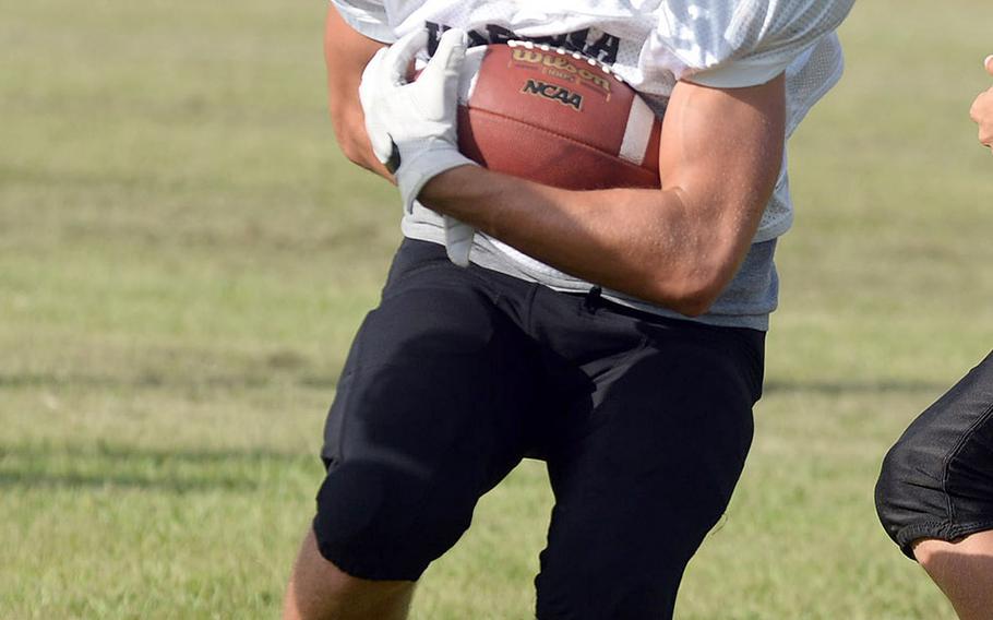 Kadena sophomore Trent Fawler is one of three returning running backs.