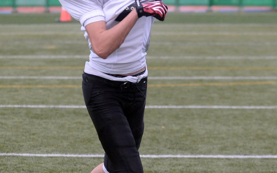 Senior Tim Matelski is playing football for the first time in five years, playing a new position, quarterback., and taking over for departed Nick Canada, who accounted for 22 touchdowns last season. Matelski's father, Thomas Matelski, is the Camp Zama garrison commander.