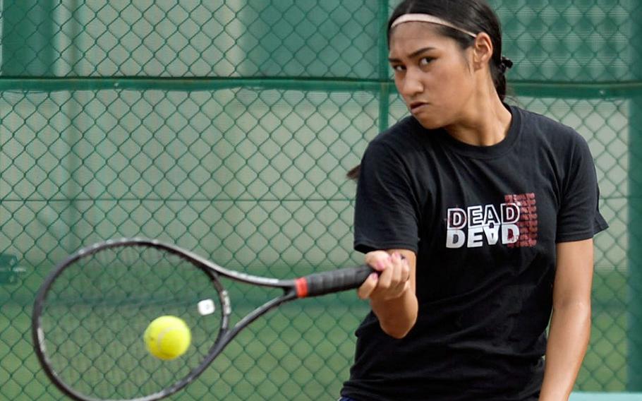 Nile C. Kinnick sophomore Aleigh Lamis was a Far East mixed doubles quarterfinalist a season ago.