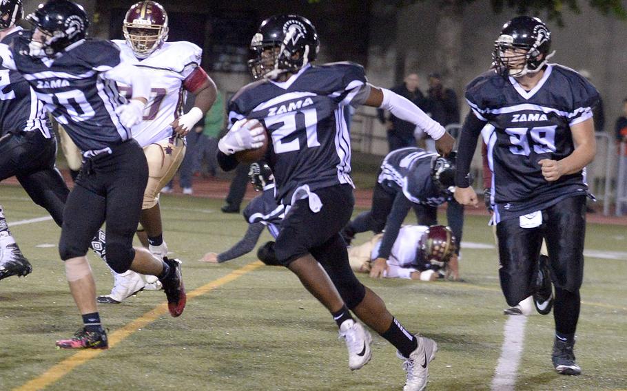 Brendan Jackson and Zama won the school's third Far East Division II football title last Nov. 8, and the Trojans' first since 2012. They won't get the chance to defend that title, at least this fall; DODEA-Pacific announced in its reopening plan that football will be shelved this fall.