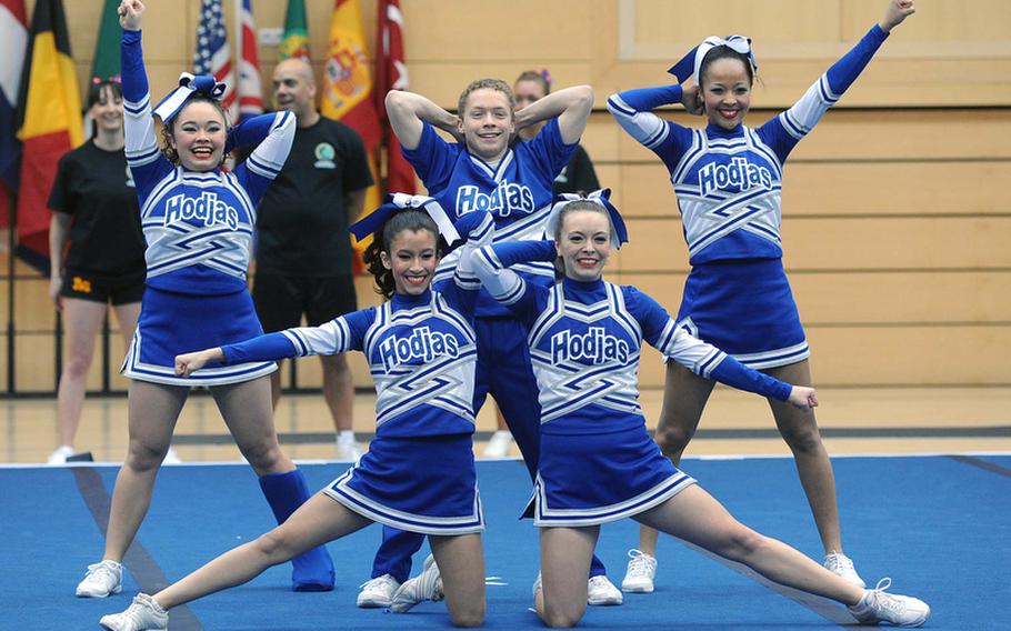 The Incirlik Hodjas cheer team took third place at the DODDS-Europe cheerleading championships.
