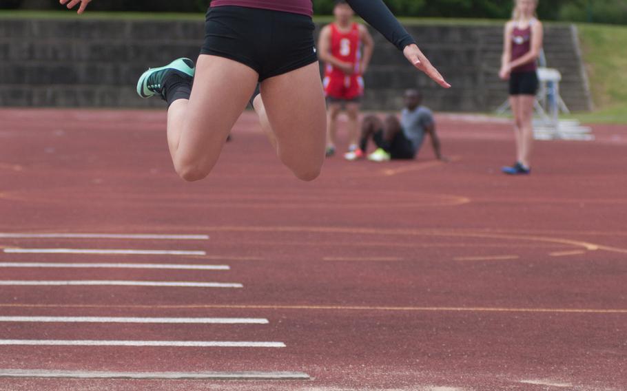 Vilseck's Amber Rose took first place Saturday, during the triple jump, leaping 9.24 meters, at Ansbach, Germany. 