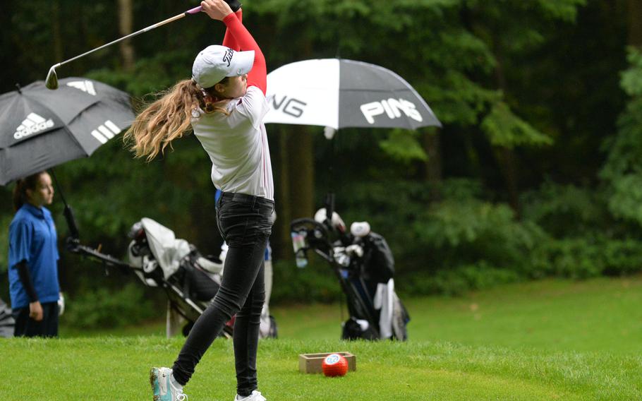 Jasmin Acker of Kaiserslautern finished tied for third Thursday at the DODDS European Golf Championships and helped her team win the girls title.