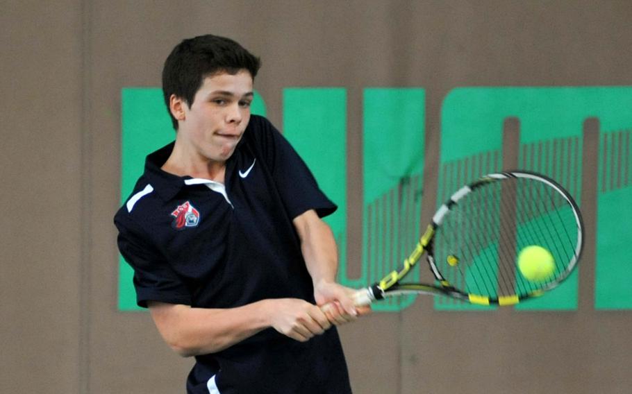 ISB's Fabian Sandrup Selvik , last year's runner-up, is one of the favorites in the boys singles competition at this year's DODDS-Europe championships that gets underway in the Wiesbaden area Thursday. 