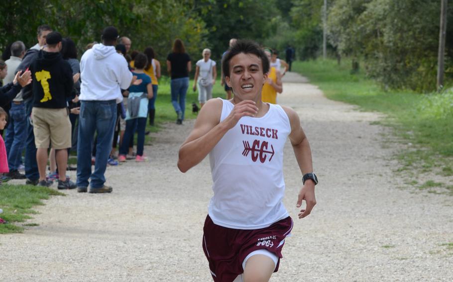 Vilseck's Diego Martinez took fourth place Saturday with a time of 17 minutes and 19 seconds during a DODDS-Europe cross country meet near Vicenza, Italy.