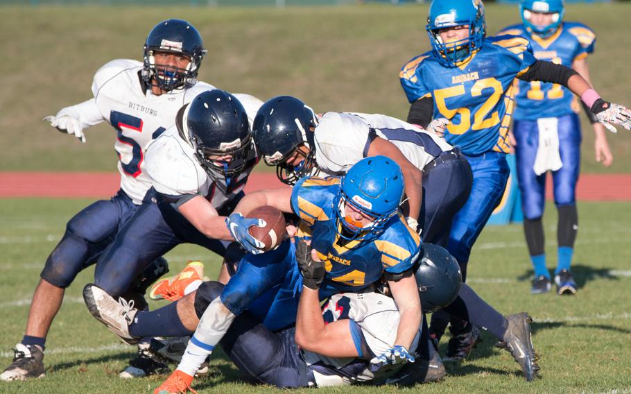 Ansbach advanced to the DODDS-Europe Division II championship for the second time in as many years with a 30-14 win over Bitburg in the semifinals held at Ansbach, Oct. 31, 2015.