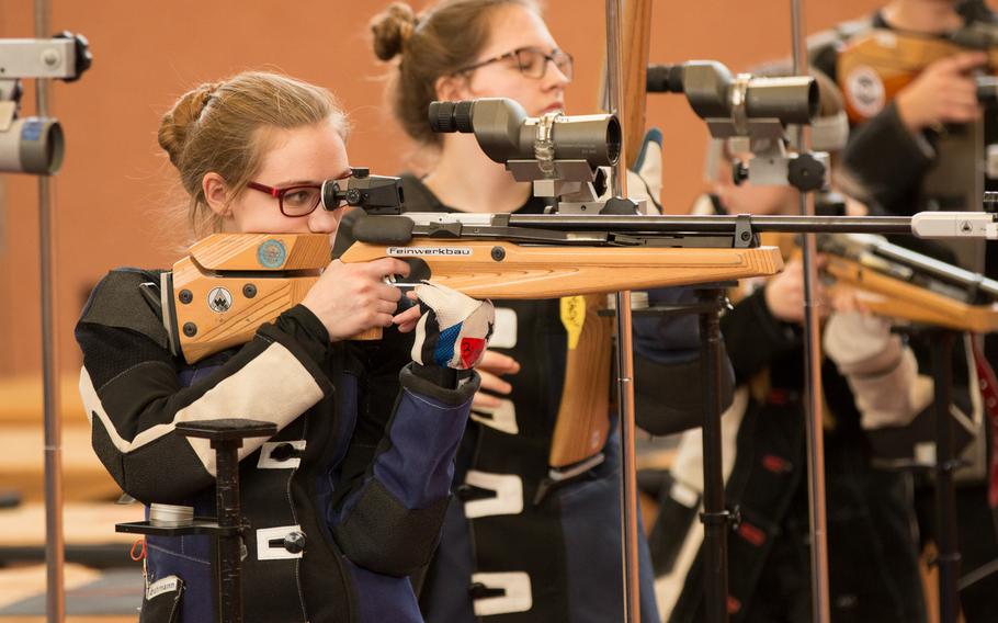 Stuttgart's Eileen Dickinson ended the 2016 DODDS-Europe marksmanship season as the top shooter with 1,412 points. Dickinson also came in fourth overall with a 280 during the 2016 DODDS-Europe marksmanship finals held in Vilseck, Germany, Saturday, Jan. 30, 2016.
