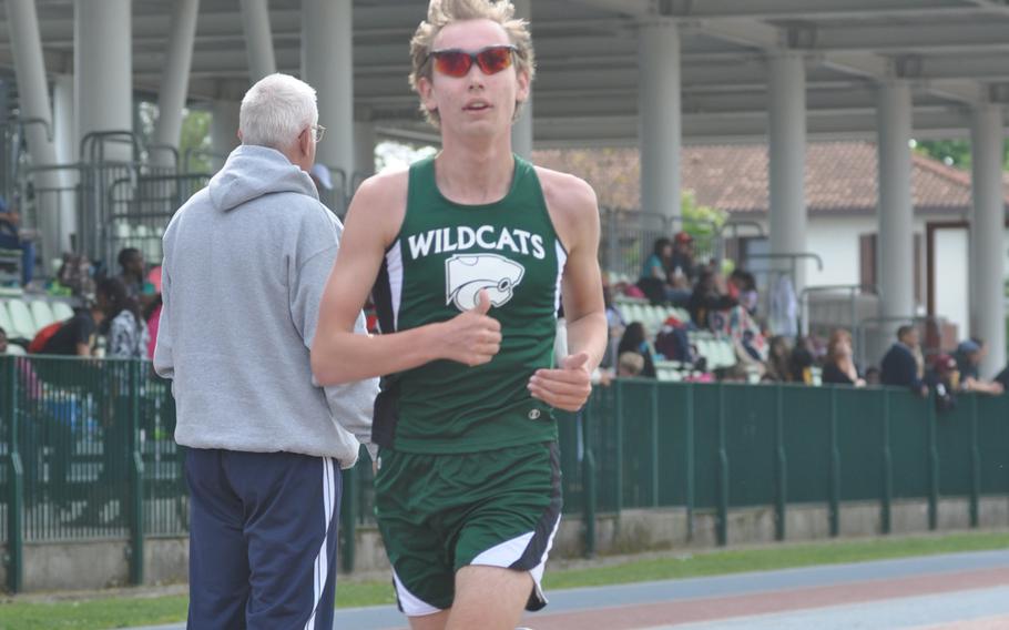 Naples' Daniel Aleksandersen ran away with the boys 3,200 on Saturday, finishing in a time of 10:46.07 - 41 seconds better than his nearest competitor.