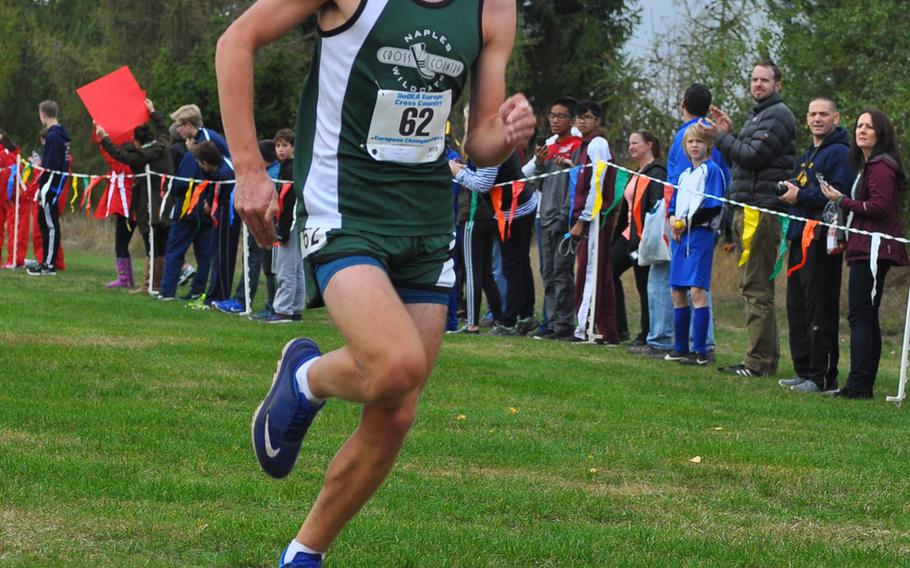 Naples' sophomore Daniel Aleksandersen finished second in the boys' race at the 2016 DODEA European cross country championships in Baumholder, Germany, on Saturday.