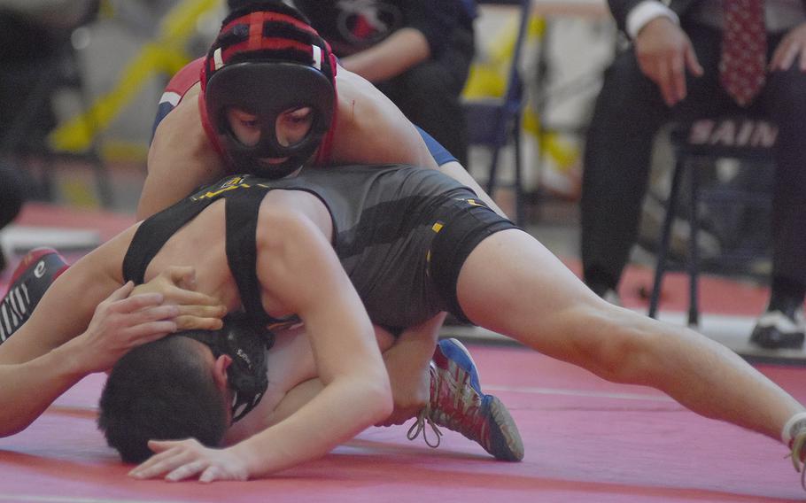 Who is that masked man? Aviano's Jacob Gamboa continued an unbeaten season by defeating Vicenza's Anthony Verduga at 138 pounds at the southern seectional on Saturday.