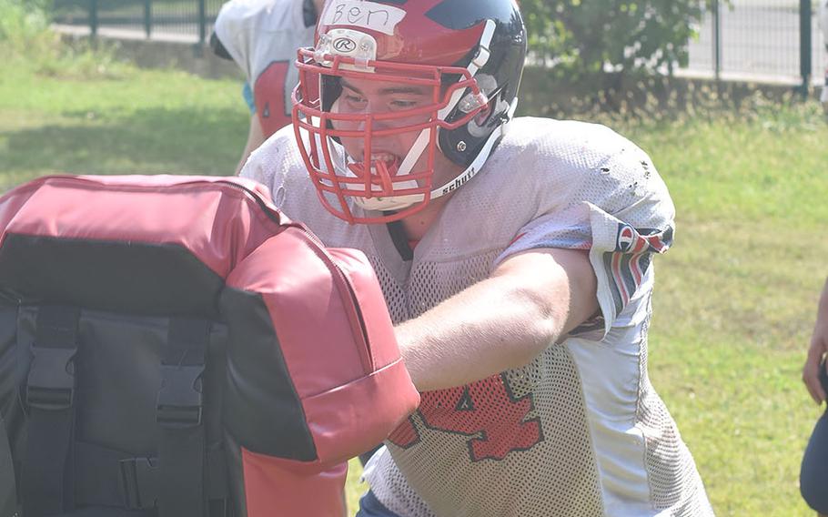 Aviano junior Ben Broome will be counted on to anchor the line for the Saints this season.