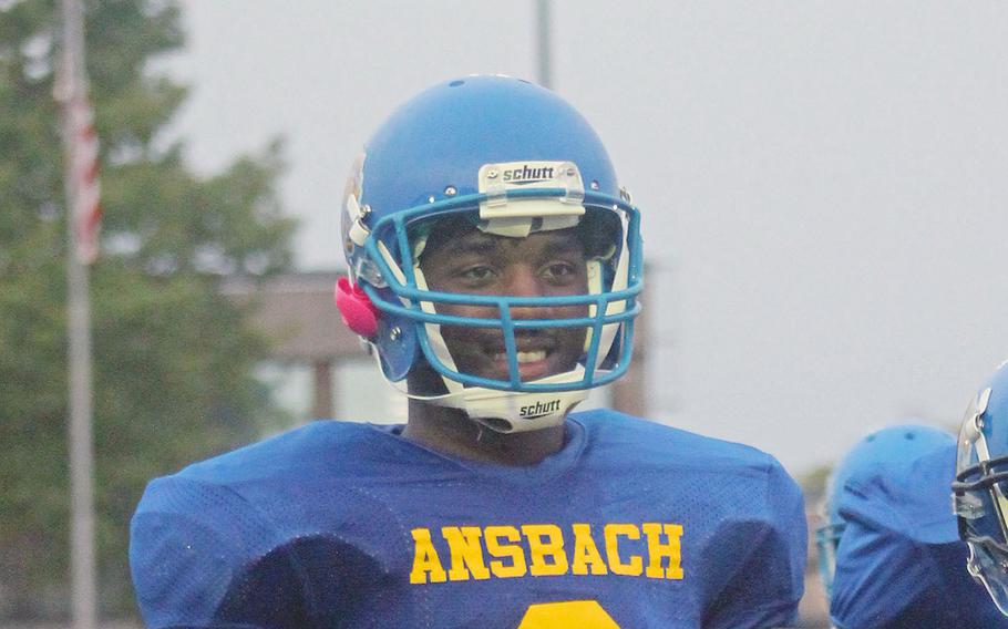 Ansbach's Ogden Andrew scored eight touchdown in the Cougars' 75-46 defeat of AFNORTH on Saturday, Sept. 29, 2018. The senior is thrilled to be back on the field after Ansbach sat idle for the 2017 football season. 