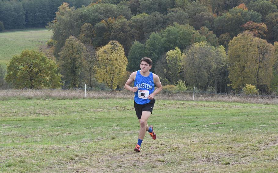 Ramstein's Conner Mackie was third at the DODEA-Europe cross country championships on Saturday, Oct. 19, 2019, in Baumholder, Germany.