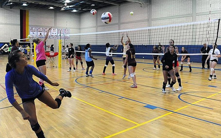 Volleyballs were flying everywhere in Vilseck, Germany, as 170 participants turned out for this year&'s volleyball camp.
