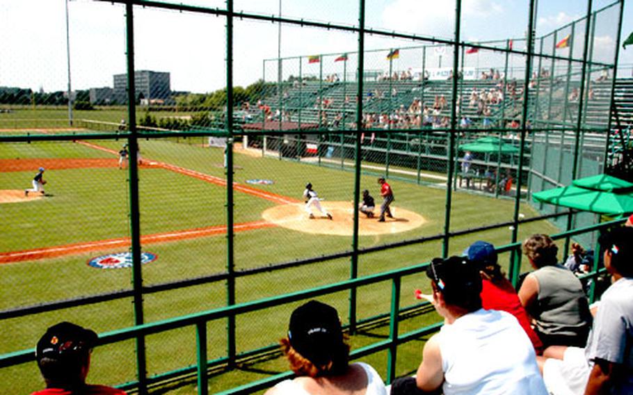 Fans watch a game at the beautifully-maintined Edward J. Piszeck Stadium.