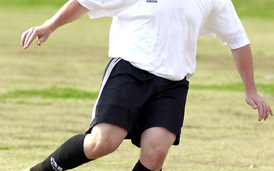 Whether playing center on the football field, grappling on the wrestling mat, or patrolling the soccer pitch as a stopper, Cole Maxey finds ways to help Kadena win, even if his contribution is less than glamorous.