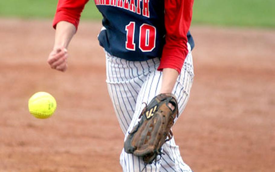 Lakenheath senior Amanda Hood, who has been pitching barely a year, relies on location rather than blazing speed to get batters out. Hood is 6-1 with 37 strikeouts in 31 innings this season.