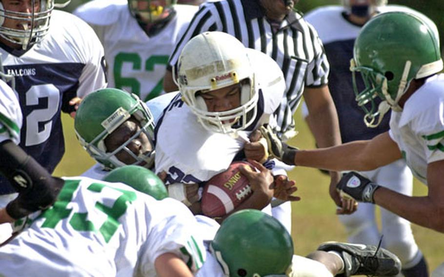 Seoul American sophomore DeMarcus McGhee rushes for a first-quarter touchdown during Saturday’s 47-0 victory over Taegu American at Yongsan Garrison, South Korea.