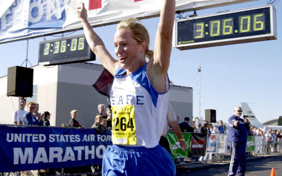 Capt. Jill Metzger, an executive officer at U.S. Air Forces in Europe’s operations section, won the Air Force Marathon in September and will run in this weekend’s Marine Corps Marathon in Arlington, Va.