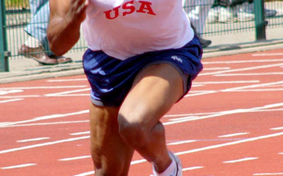 Lynn Stewart of Dyess Air Force Base, Texas, won the men’s 400 on Wednesday in 48.74 seconds.