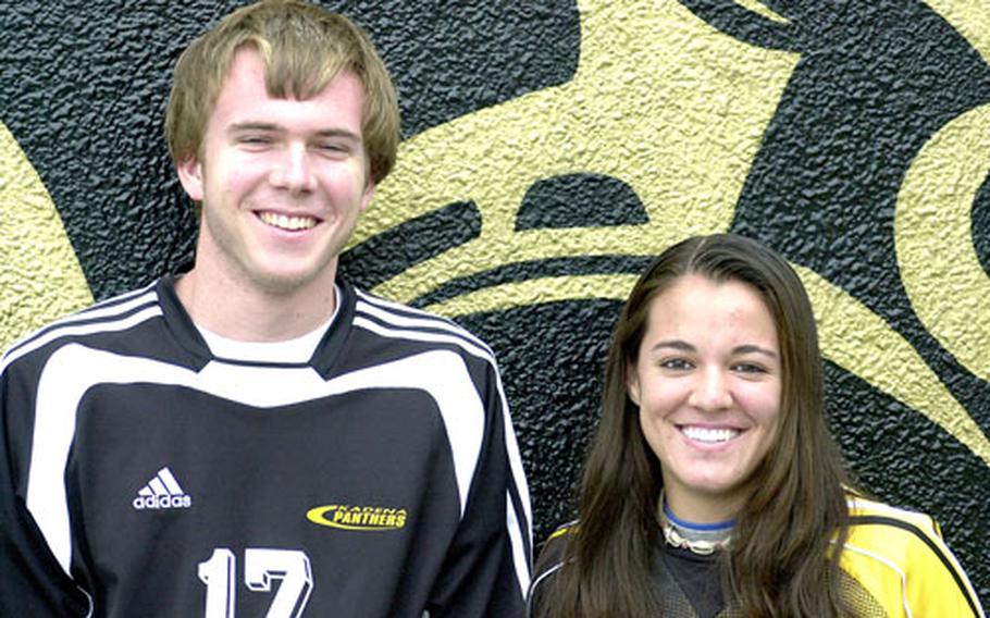 Kadena center-midfielder Nathan LaGrave, left,has committed to play for Bucknell, while center-midfielder Dianne Abel will suit up for Winthrop.
